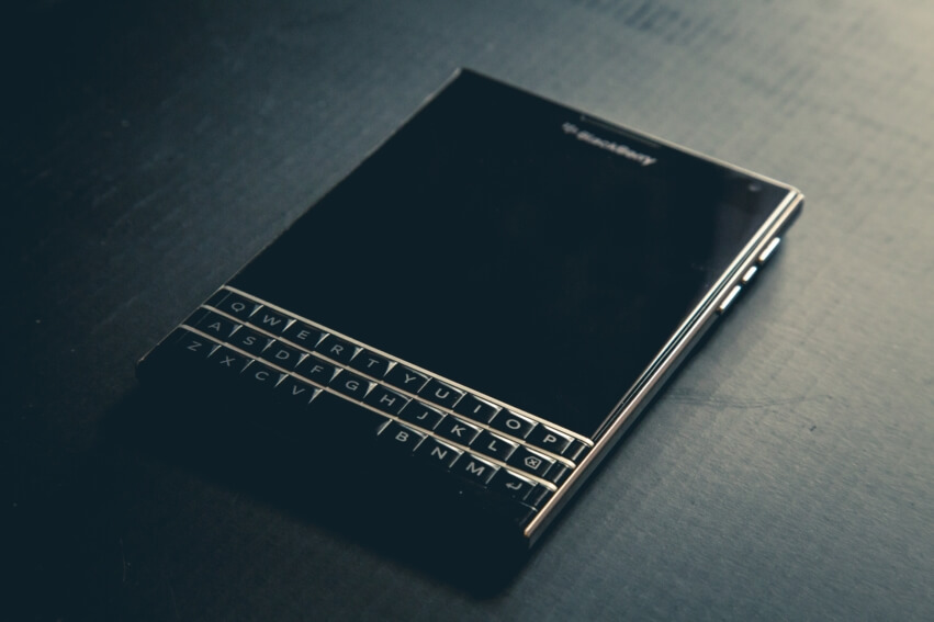 blackberry phone on table product positioning